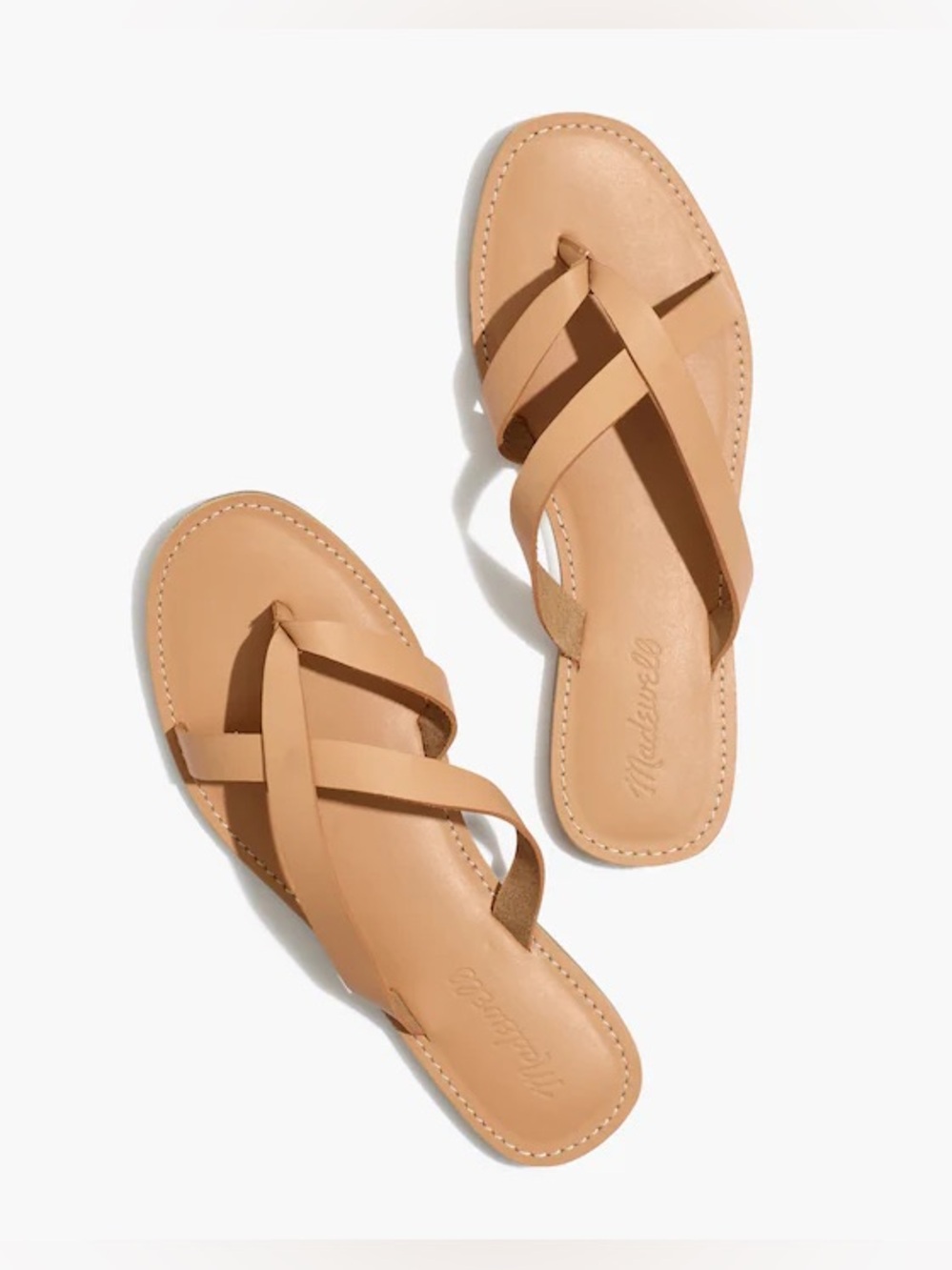 Madewell Women’s Tan Strappy Slide Sandals